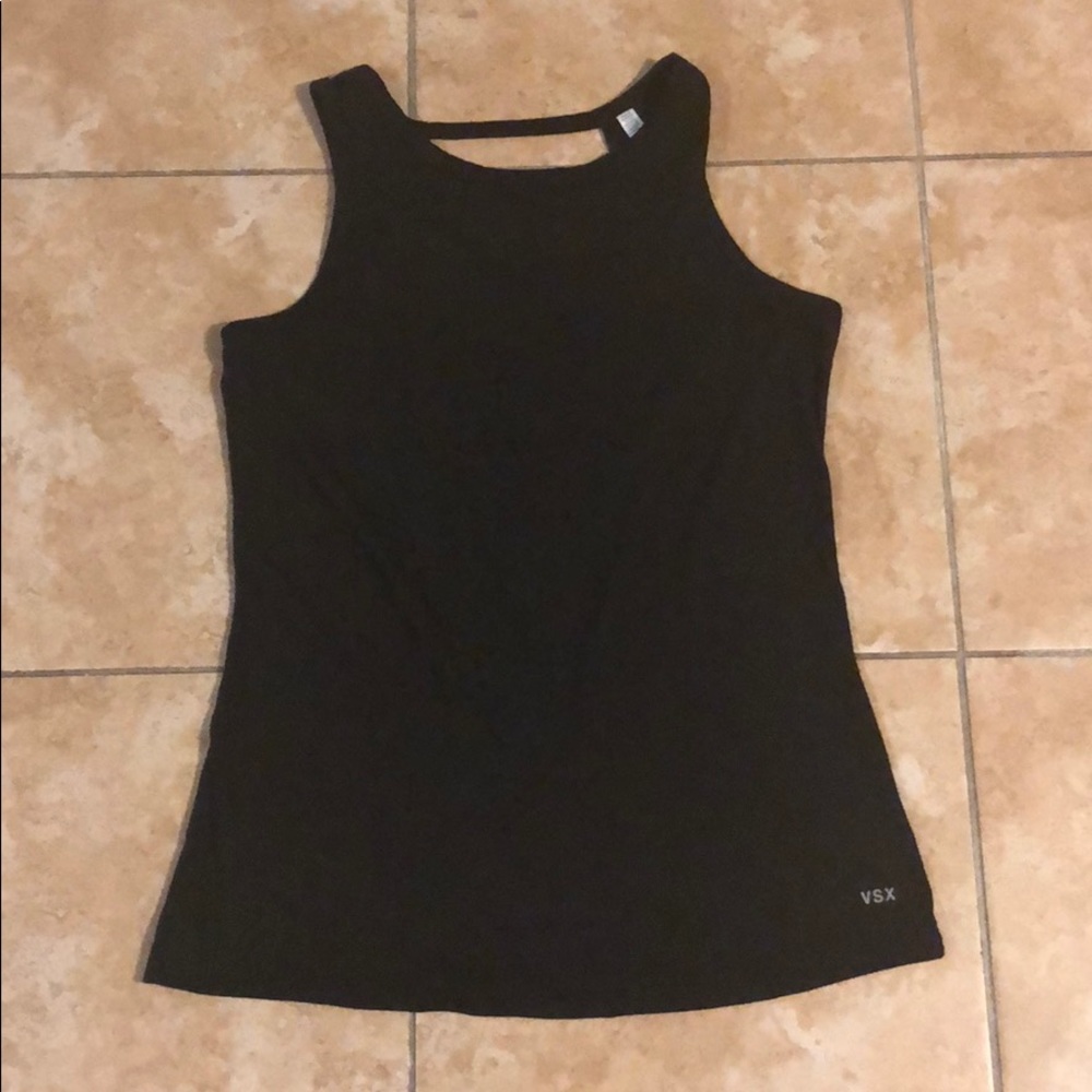 Victoria secret XS Black Barred Back Tank Top
